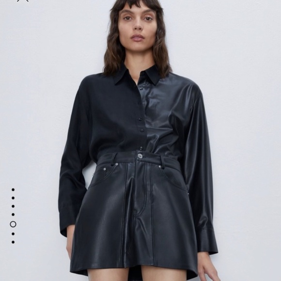 Zara faux leather mini skirt - Picture 3 of 9